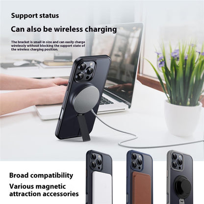 For iPhone 14 Pro Case Compatible with MagSafe Rotating Straight Kickstand TPU + PC Matte Phone Cover