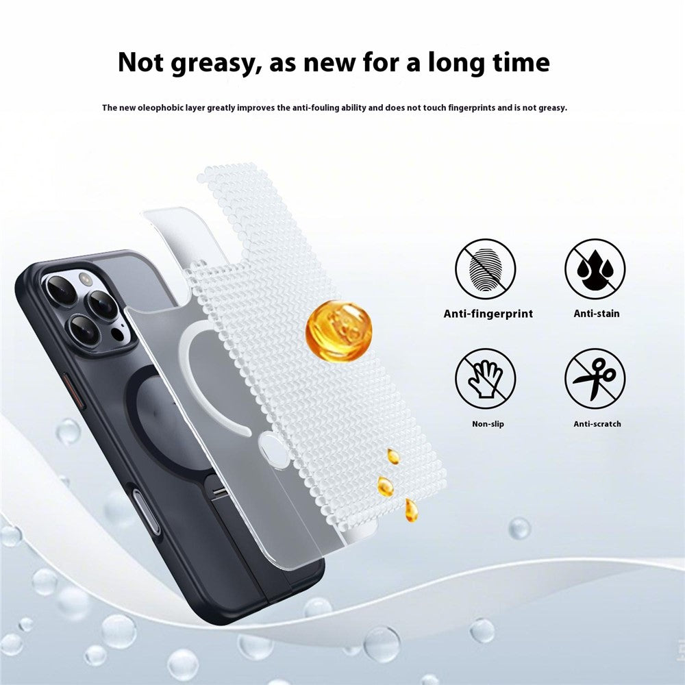 For iPhone 14 Pro Case Compatible with MagSafe Rotating Straight Kickstand TPU + PC Matte Phone Cover