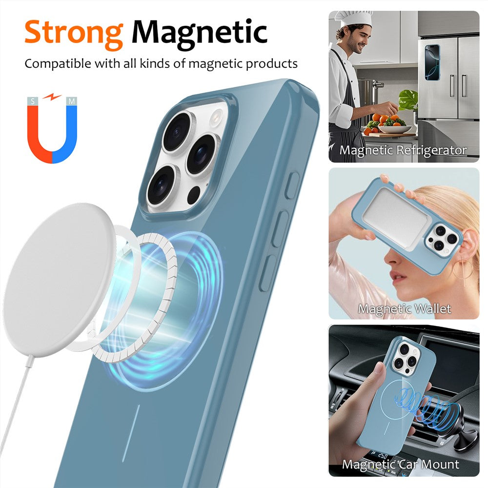 For iPhone 14 Pro Magnetic Case Compatible with MagSafe TPU Phone Back Cover with Lanyard