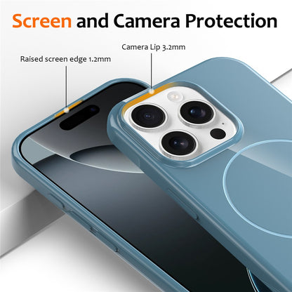 For iPhone 14 Pro Magnetic Case Compatible with MagSafe TPU Phone Back Cover with Lanyard