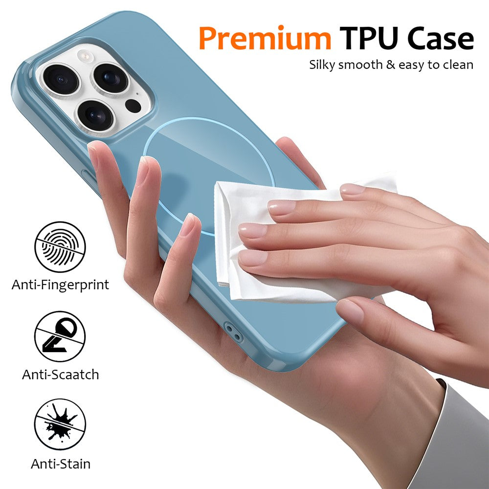 For iPhone 14 Pro Magnetic Case Compatible with MagSafe TPU Phone Back Cover with Lanyard