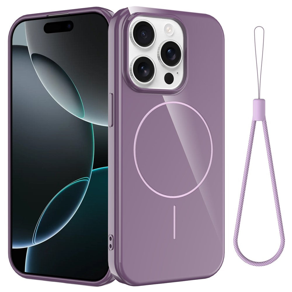 For iPhone 14 Pro Magnetic Case Compatible with MagSafe TPU Phone Back Cover with Lanyard