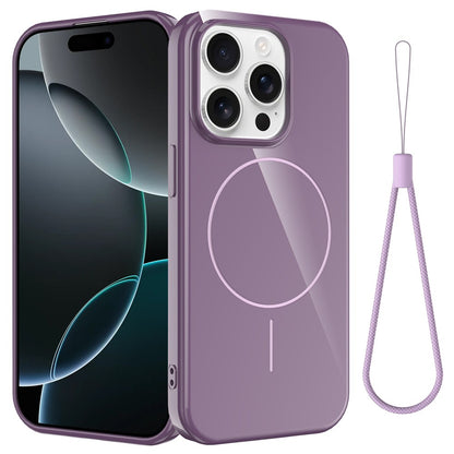 For iPhone 14 Pro Magnetic Case Compatible with MagSafe TPU Phone Back Cover with Lanyard