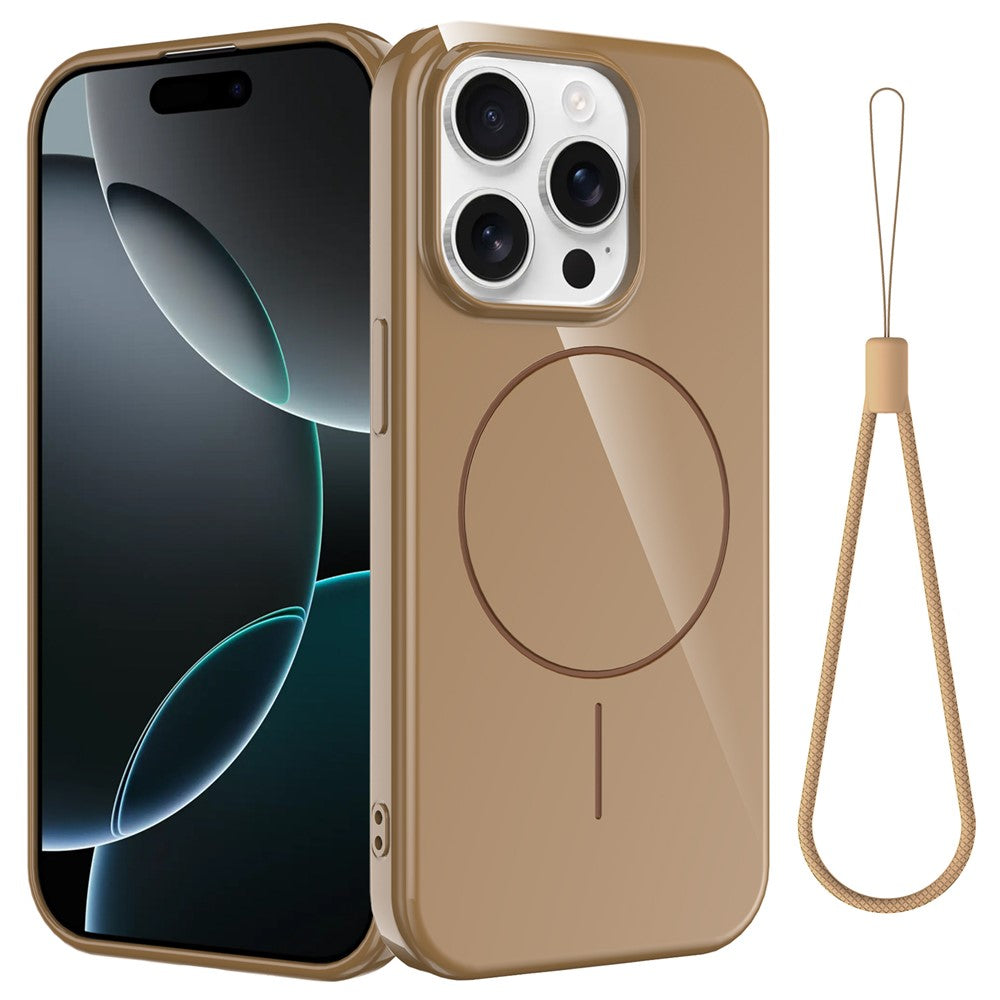 For iPhone 14 Pro Magnetic Case Compatible with MagSafe TPU Phone Back Cover with Lanyard