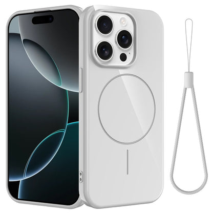 For iPhone 14 Pro Magnetic Case Compatible with MagSafe TPU Phone Back Cover with Lanyard