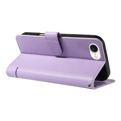 For iPhone 17e / 16e Wallet Case Cat Pattern Imprint Leather Phone Cover with Wrist Strap