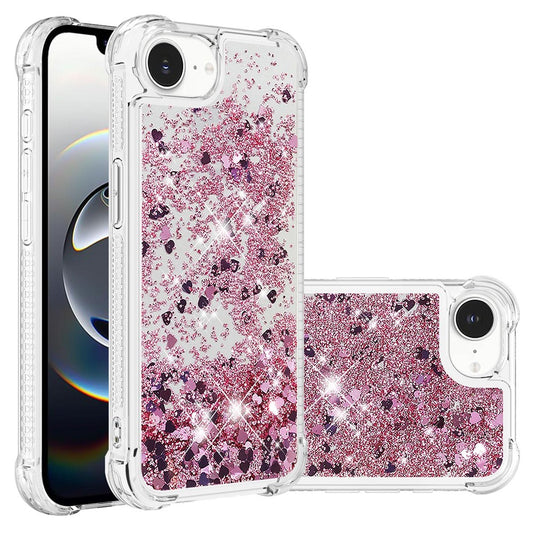 For iPhone 17e / 16e TPU Case Glitter Quicksand Shockproof Phone Back Cover