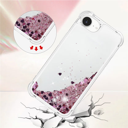 For iPhone 17e / 16e TPU Case Glitter Quicksand Shockproof Phone Back Cover