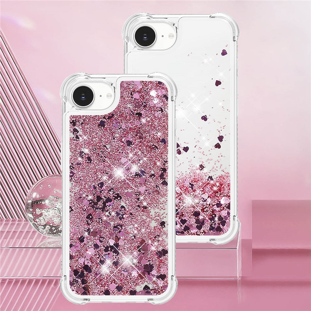 For iPhone 17e / 16e TPU Case Glitter Quicksand Shockproof Phone Back Cover