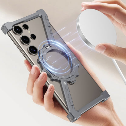 For Samsung Galaxy S25 Ultra Kickstand Magnetic Case Z Shape Bumper Phone Cover