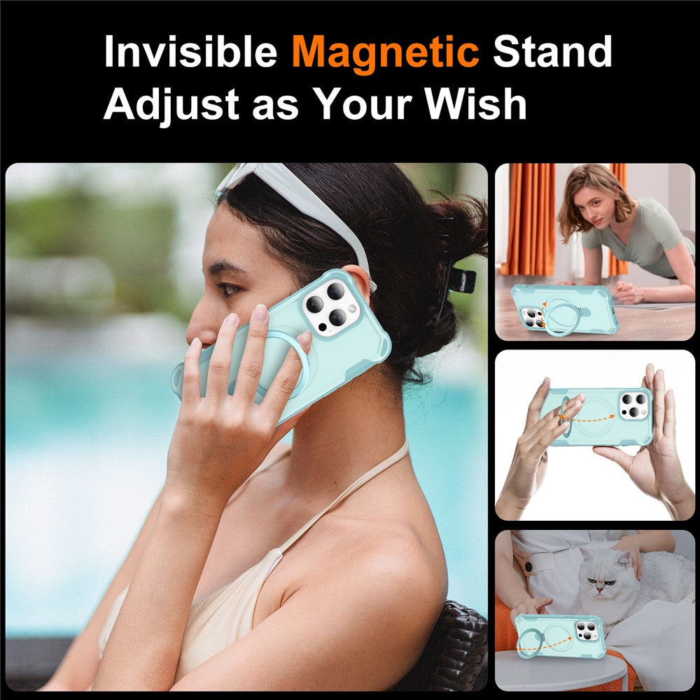 For iPhone 14 Pro Case Compatible with MagSafe Kickstand TPU + PC Shockproof Phone Back Cover