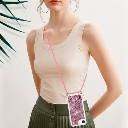 For iPhone 17e / 16e TPU Case Quicksand Design Phone Cover with Lanyard