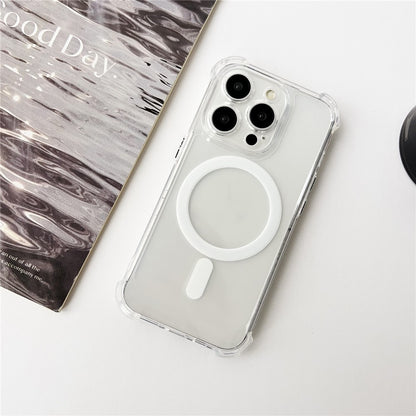 SHANWO For iPhone 14 Pro Magnetic Case Anti Drop Soft TPU Clear Phone Back Cover