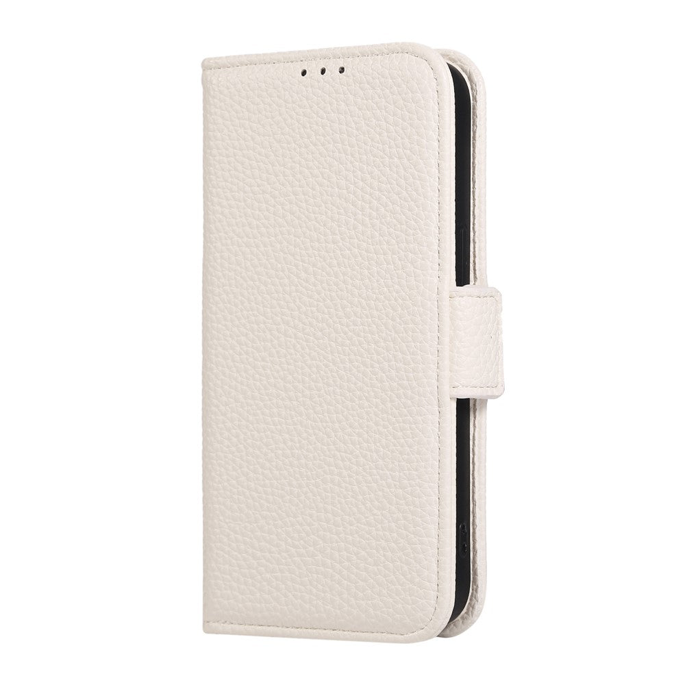 For iPhone 17e / 16e Wallet Case RFID Blocking Litchi Texture Flip Leather Cover with Wrist Strap and Crossbody Strap