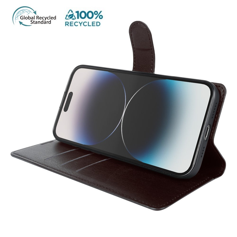 For iPhone 14 Pro Stand Case Biobased Eco-Friendly RPET RPVB Slim Phone Cover with Wallet