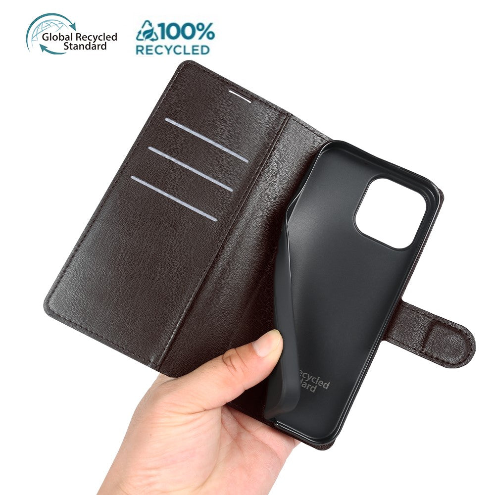 For iPhone 14 Pro Stand Case Biobased Eco-Friendly RPET RPVB Slim Phone Cover with Wallet