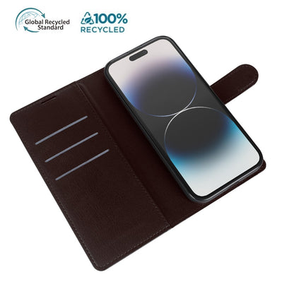 For iPhone 14 Pro Stand Case Biobased Eco-Friendly RPET RPVB Slim Phone Cover with Wallet