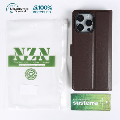 For iPhone 14 Pro Stand Case Biobased Eco-Friendly RPET RPVB Slim Phone Cover with Wallet