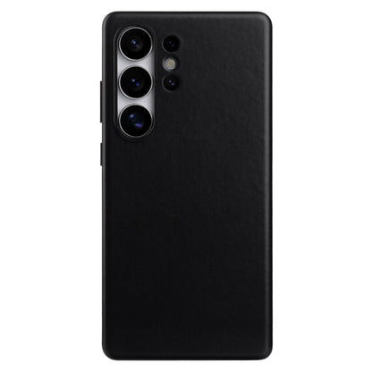 MELKCO For Samsung	Galaxy S25 Ultra Magnetic Case Full Wrapped Waxy Genuine Cow Leather PC Back Cover