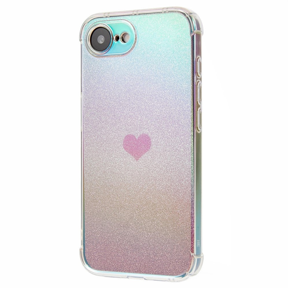 For iPhone 17e / 16e Case Heart Glitter Gradient TPU Phone Back Cover