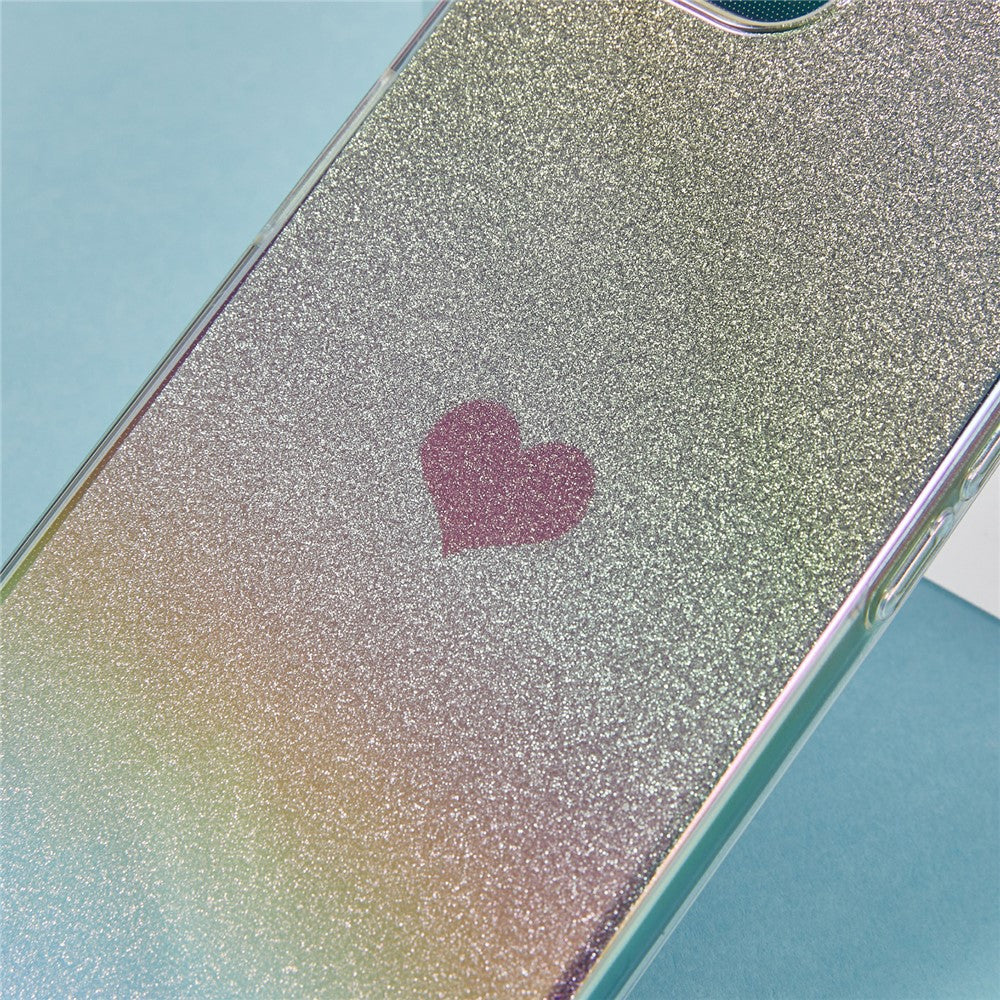 For iPhone 17e / 16e Case Heart Glitter Gradient TPU Phone Back Cover