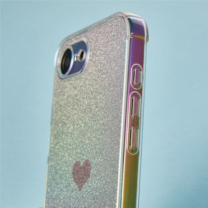 For iPhone 17e / 16e Case Heart Glitter Gradient TPU Phone Back Cover