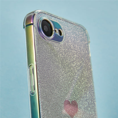 For iPhone 17e / 16e Case Heart Glitter Gradient TPU Phone Back Cover