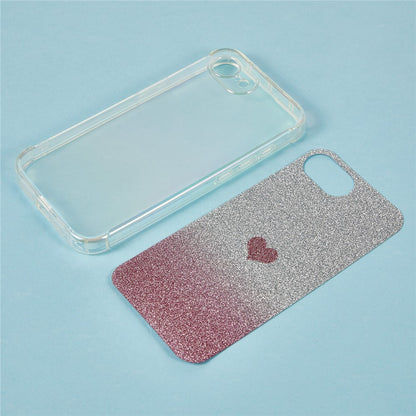 For iPhone 17e / 16e Case Heart Glitter Gradient TPU Phone Back Cover