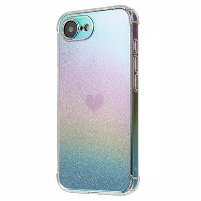 For iPhone 17e / 16e Case Heart Glitter Gradient TPU Phone Back Cover