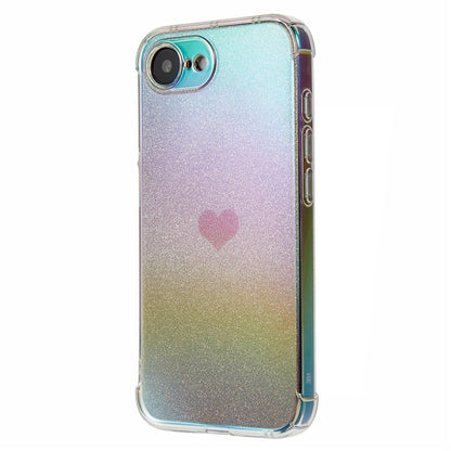 For iPhone 17e / 16e Case Heart Glitter Gradient TPU Phone Back Cover