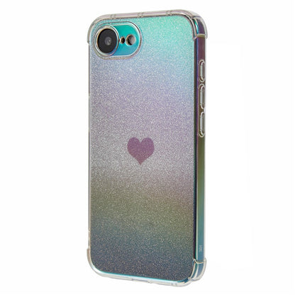 For iPhone 17e / 16e Case Heart Glitter Gradient TPU Phone Back Cover
