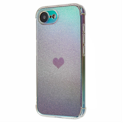 For iPhone 17e / 16e Case Heart Glitter Gradient TPU Phone Back Cover