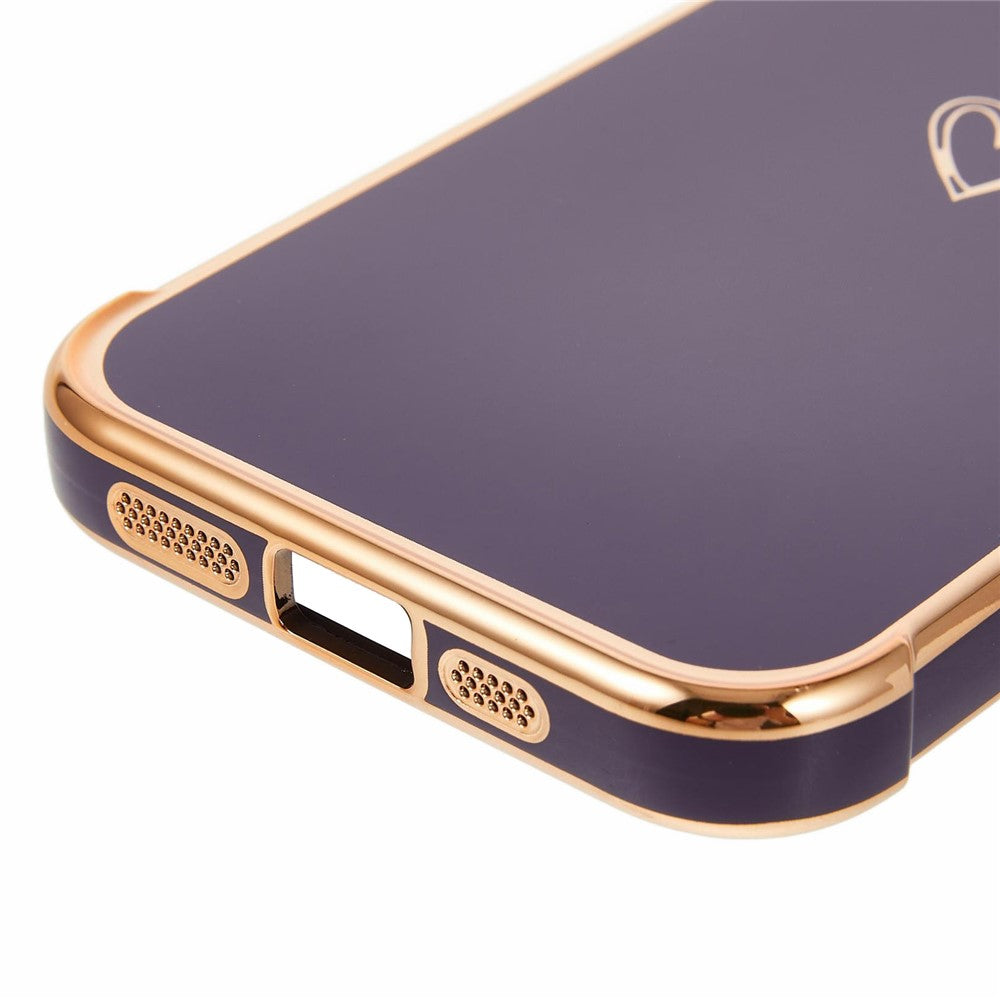 For iPhone 17e / 16e Case Love Heart Pattern TPU Phone Cover Electroplating Edge