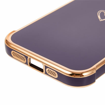 For iPhone 17e / 16e Case Love Heart Pattern TPU Phone Cover Electroplating Edge