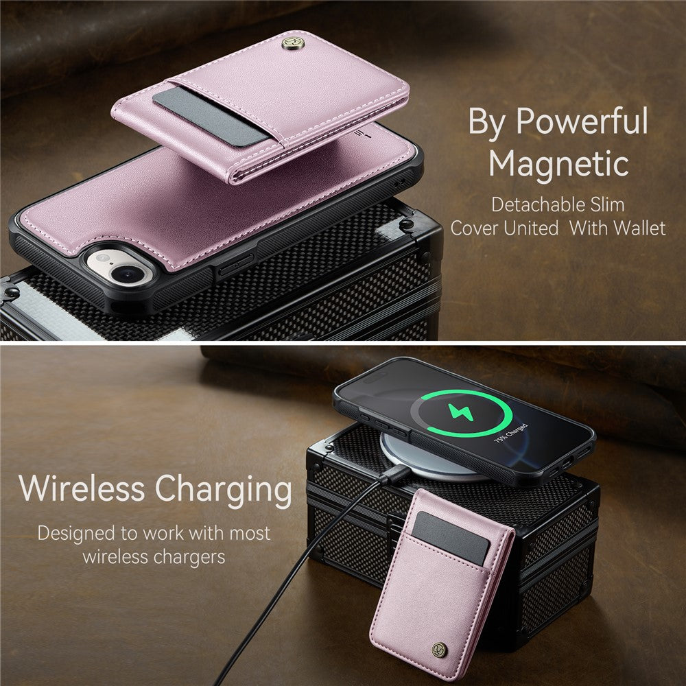 JEEHOOD For iPhone 17e / 16e Leather Back Cover Compatible with MagSafe  J06 Phone Case with Card Bag RFID Blocking