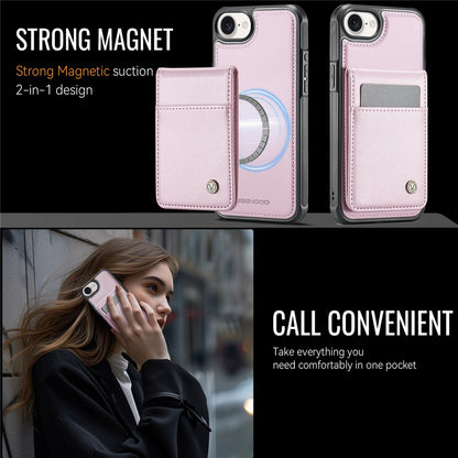 JEEHOOD For iPhone 17e / 16e Leather Back Cover Compatible with MagSafe  J06 Phone Case with Card Bag RFID Blocking