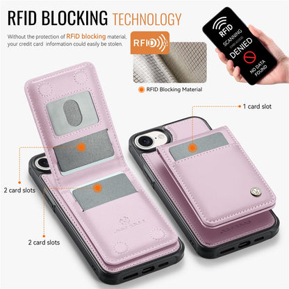 JEEHOOD For iPhone 17e / 16e Leather Back Cover Compatible with MagSafe  J06 Phone Case with Card Bag RFID Blocking