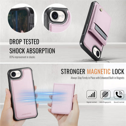 JEEHOOD For iPhone 17e / 16e Leather Back Cover Compatible with MagSafe  J06 Phone Case with Card Bag RFID Blocking