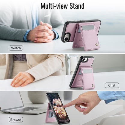 JEEHOOD For iPhone 17e / 16e Leather Back Cover Compatible with MagSafe  J06 Phone Case with Card Bag RFID Blocking