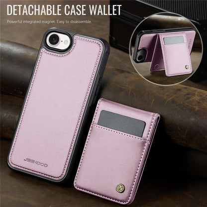 JEEHOOD For iPhone 17e / 16e Leather Back Cover Compatible with MagSafe  J06 Phone Case with Card Bag RFID Blocking
