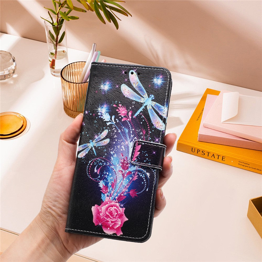 YX-2501 For iPhone 17e / 16e Stand Case Pattern Printing PU Leather Wallet Phone Cover with Lanyard