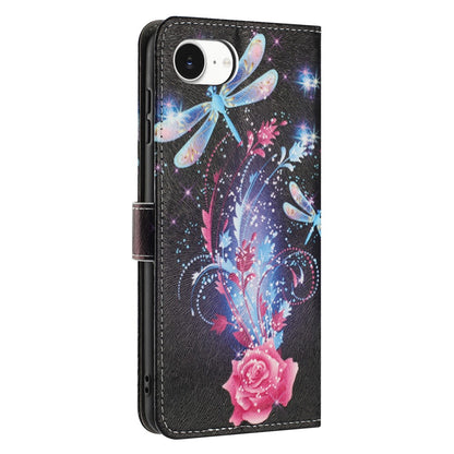 YX-2501 For iPhone 17e / 16e Stand Case Pattern Printing PU Leather Wallet Phone Cover with Lanyard