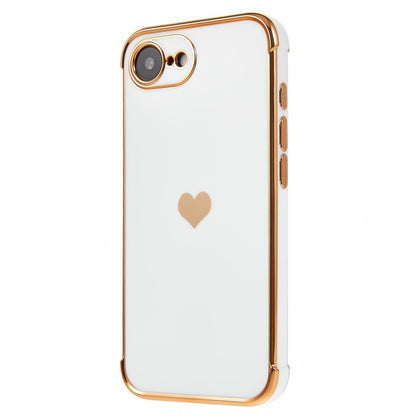 For iPhone 17e / 16e Case TPU Phone Back Cover Electroplating Heart Pattern