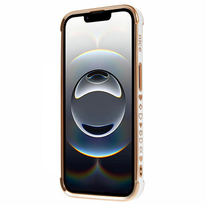 For iPhone 17e / 16e Case TPU Phone Back Cover Electroplating Heart Pattern