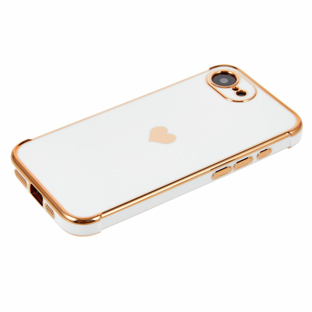 For iPhone 17e / 16e Case TPU Phone Back Cover Electroplating Heart Pattern
