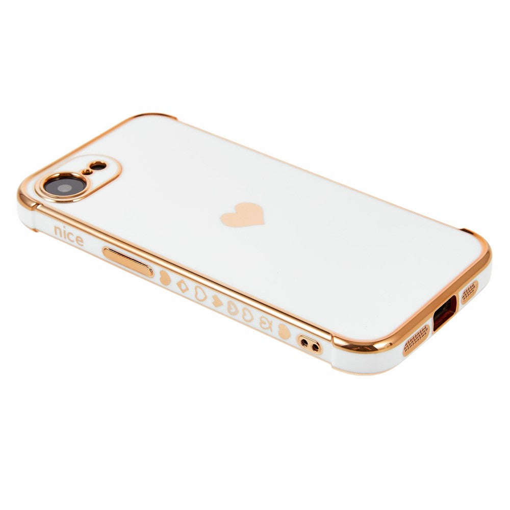 For iPhone 17e / 16e Case TPU Phone Back Cover Electroplating Heart Pattern