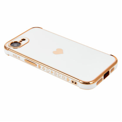 For iPhone 17e / 16e Case TPU Phone Back Cover Electroplating Heart Pattern