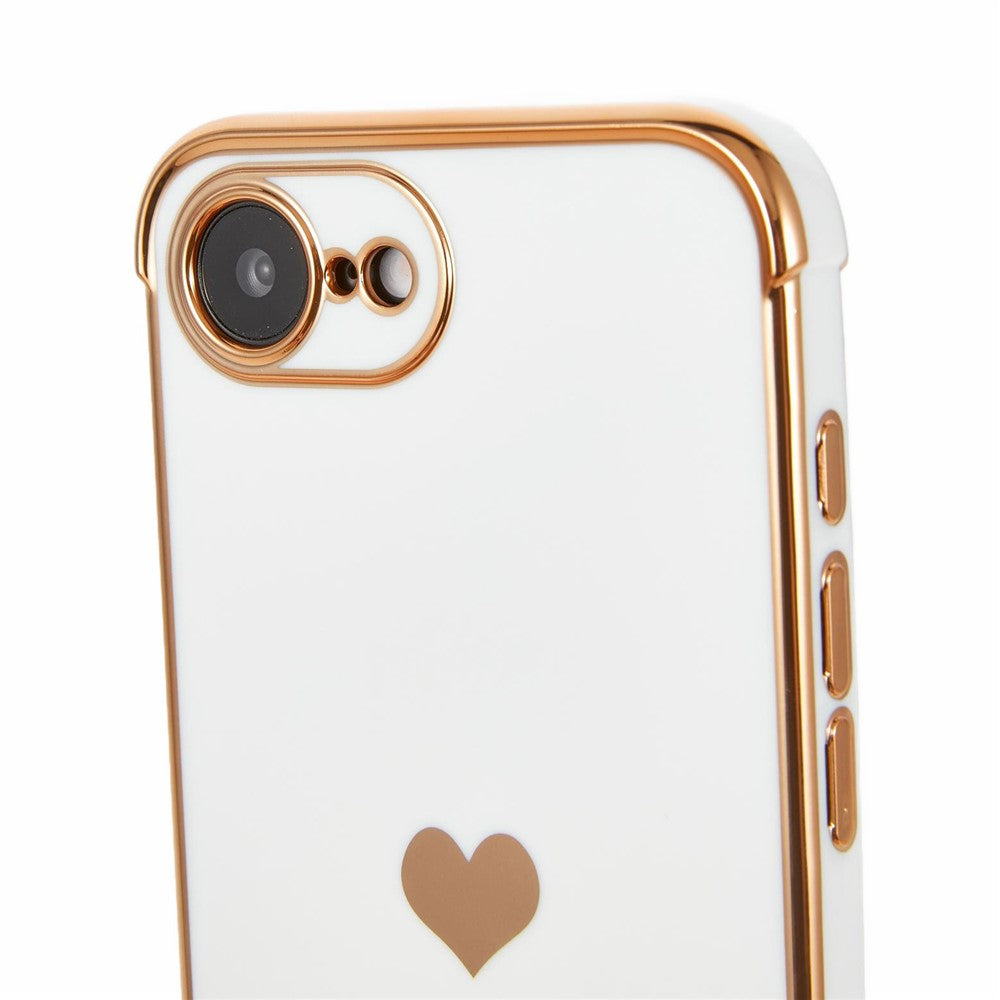 For iPhone 17e / 16e Case TPU Phone Back Cover Electroplating Heart Pattern
