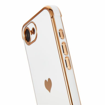 For iPhone 17e / 16e Case TPU Phone Back Cover Electroplating Heart Pattern