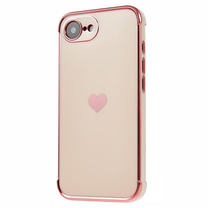 For iPhone 17e / 16e Case TPU Phone Back Cover Electroplating Heart Pattern
